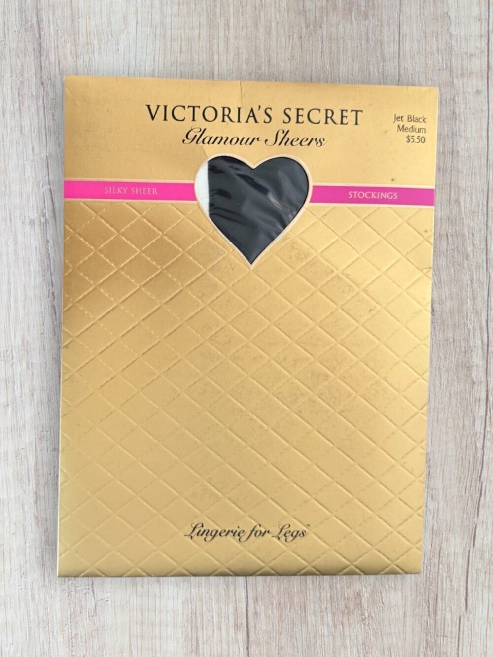 Victoria’s Secret Glamour Sheers Silky Sheer Stockings Jet Black Medium Vintage